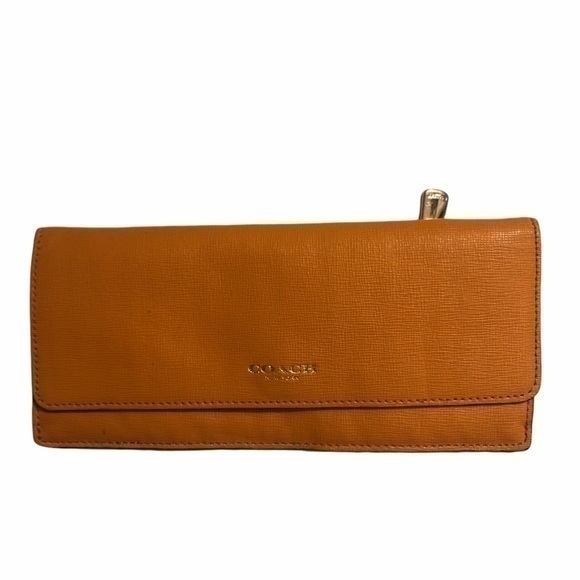 Coach orange slim wallet - Picture 1 of 8